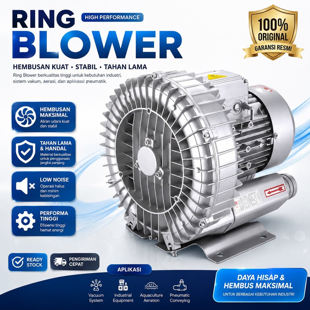 Ring blower tambak vortex Aerator Blower Tambak ROTOR HB-370 0,5HP 2"