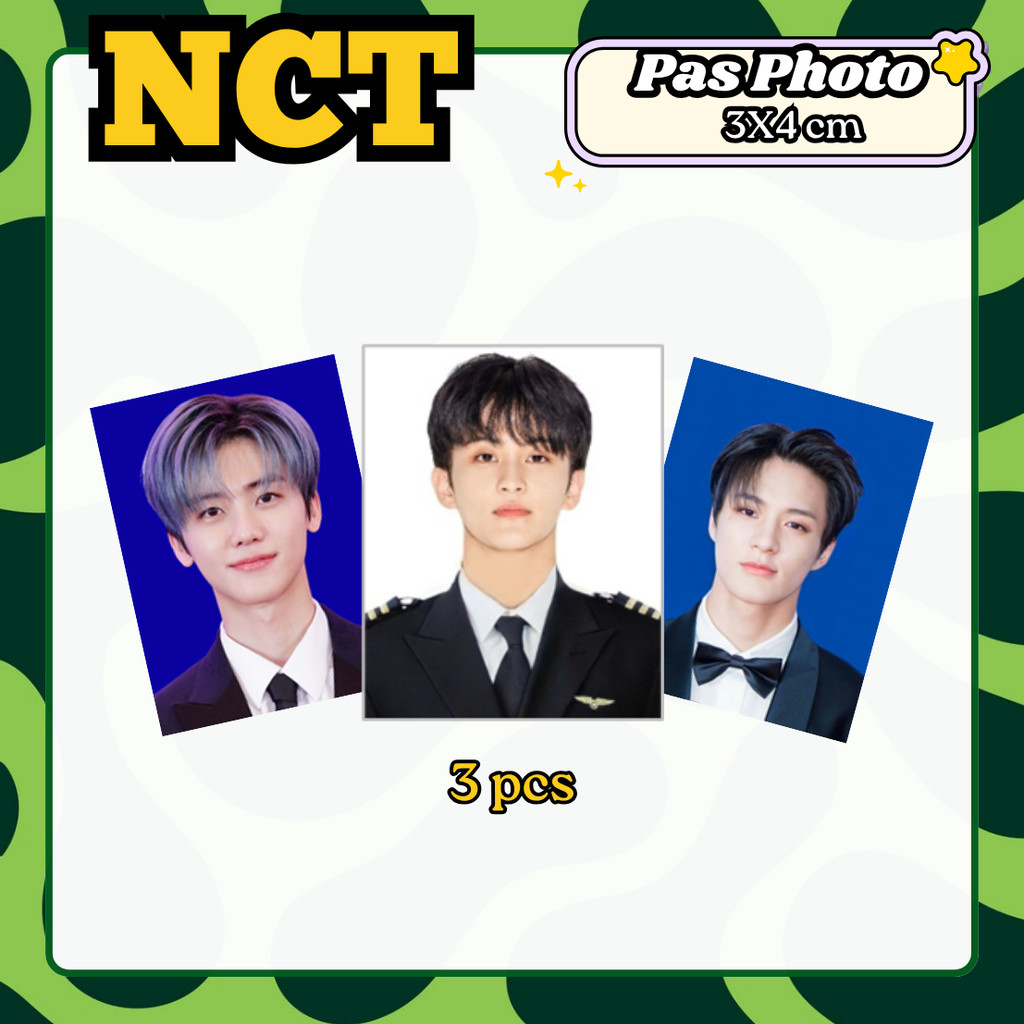 NCT DREAM Pas Photo 3x4 3PCS ID PHOTO NCT KPOP MARK LEE CHENLE JISUNG Unofficial