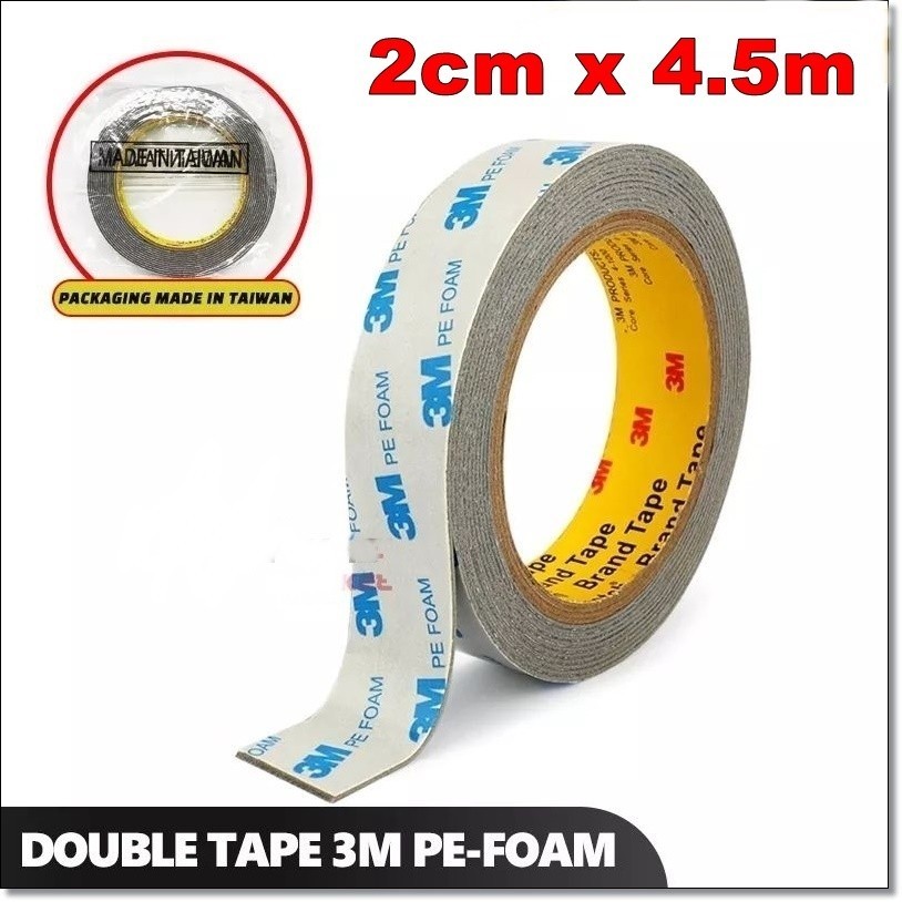 DOUBLE TAPE 3M PE FOAM 2CM X 4.5 METER SELOTIP BUSA SELOTIP PE FOAM / Double Tape 3M