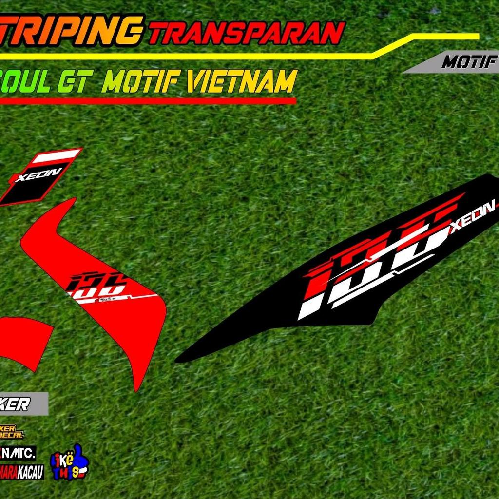 striping Stiker transparan xeon karbu motif Vietnam style