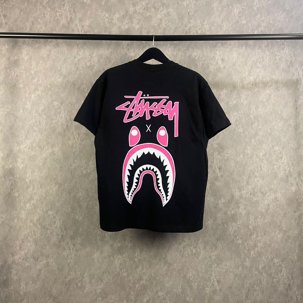 Baju Kaos BAPE X UNDEFEATED Oversize Black Tee Cotton T-Shirt Baju Kaos Atasan Pria & Wanita Unisex 