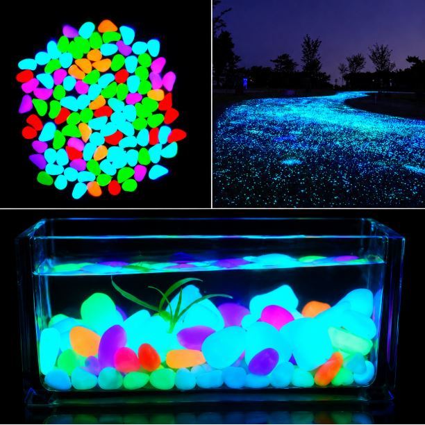 AF Batu Hiasan Aquarium ikan kura Glow Stone fish turtle glow in the dark Hiasan Taman Dekorasi Wedd