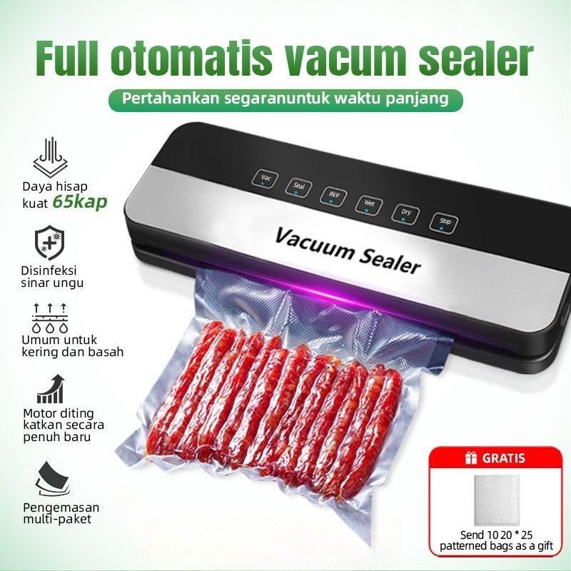 Alat Vakum Makanan Frozen Vacum Sealer Alat Vakum Makanan Basah Kering Frozen Food Seal Free 10 Kant