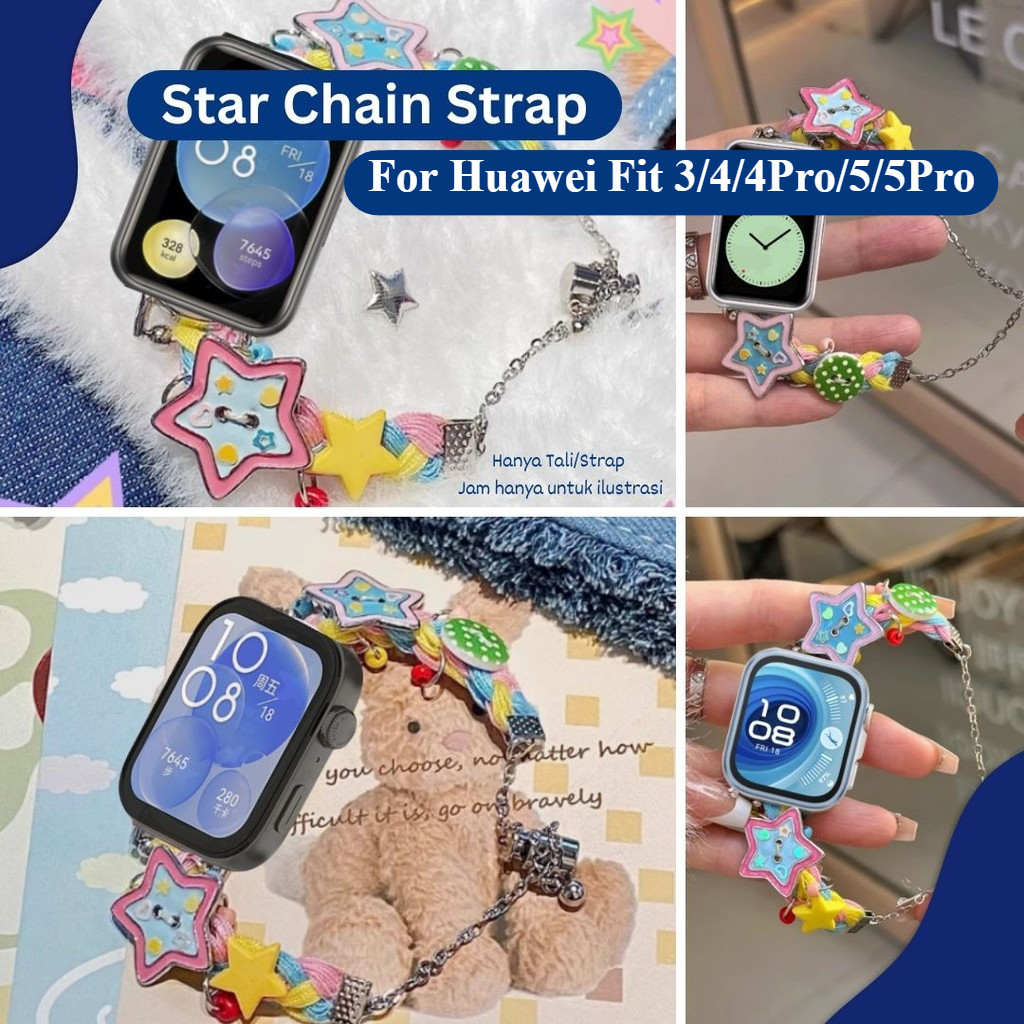 Star Chain Strap for Huawei Watch Fit 1 Huawei Watch Fit 2 Huawei Watch Fit 3 Huawei Watch Fit 4 Hua