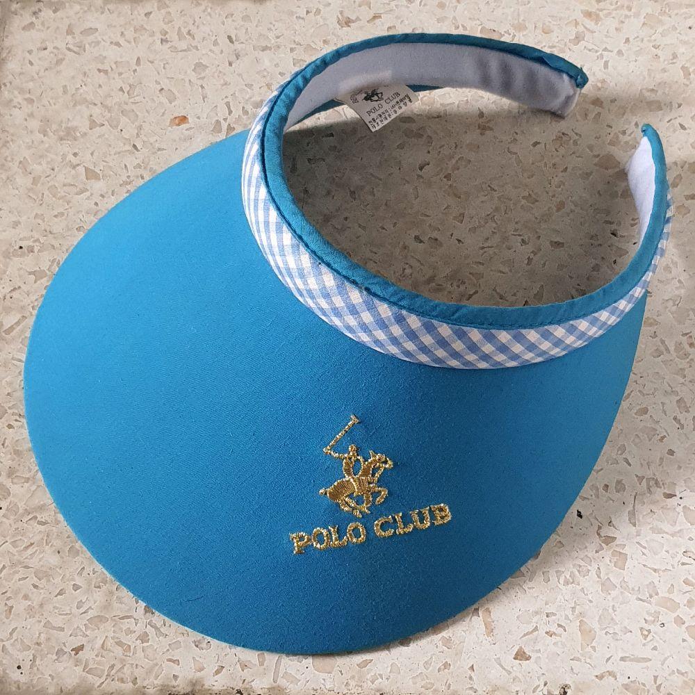topi tennis golf visor caddy cewek wanita polo club biru muda preloved second outdoor sports