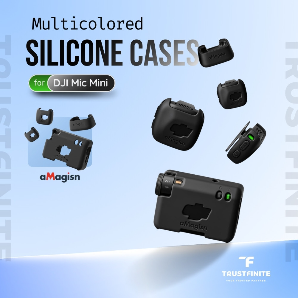 aMagisn Multicolored Silicone Cases for DJI Mic Mini - Black - Case Pelindung DJI Mic Mini