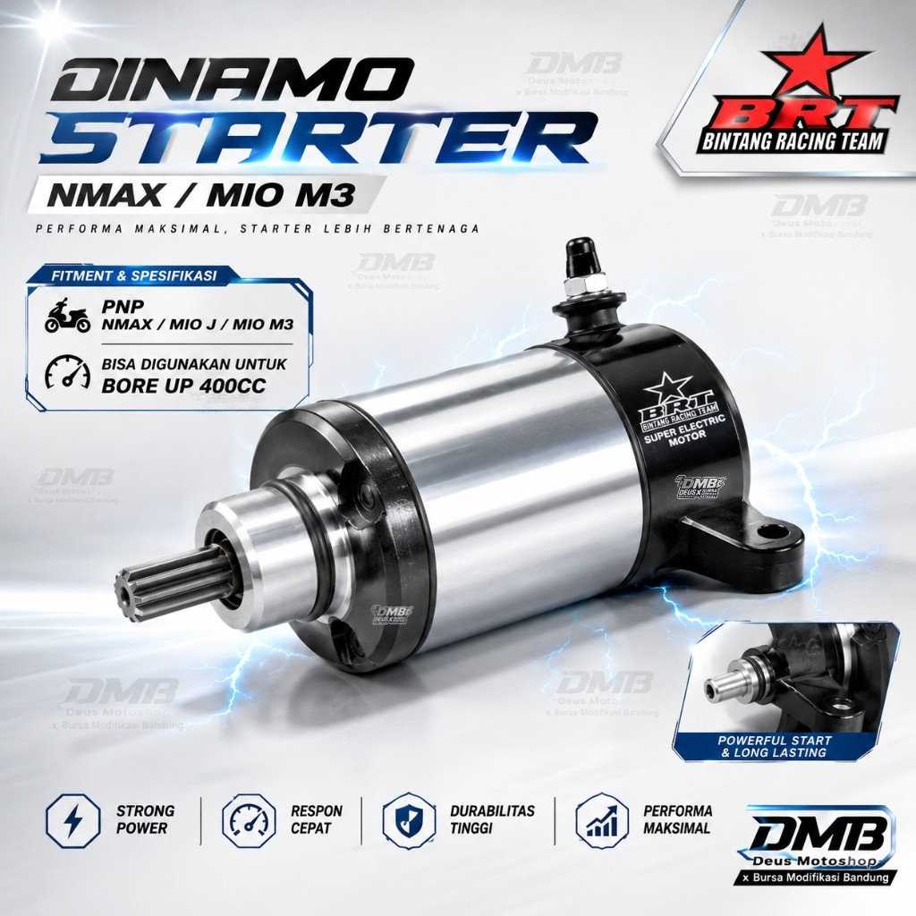 Dinamo Starter BRT Nmax 300cc Super Electric / Elektrik Dynamo Stater Mio J M3 Bore Up