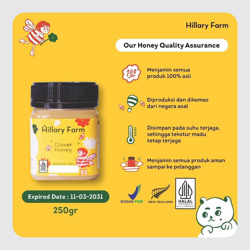 Hillary Farm Clover Honey (250gr)