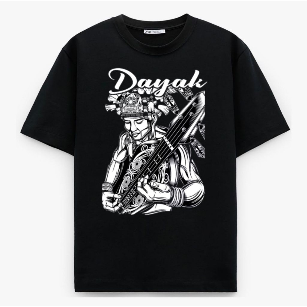 KAOS DAYAK KALIMANTAN SAPE ALAT MUSIK SPONSOR