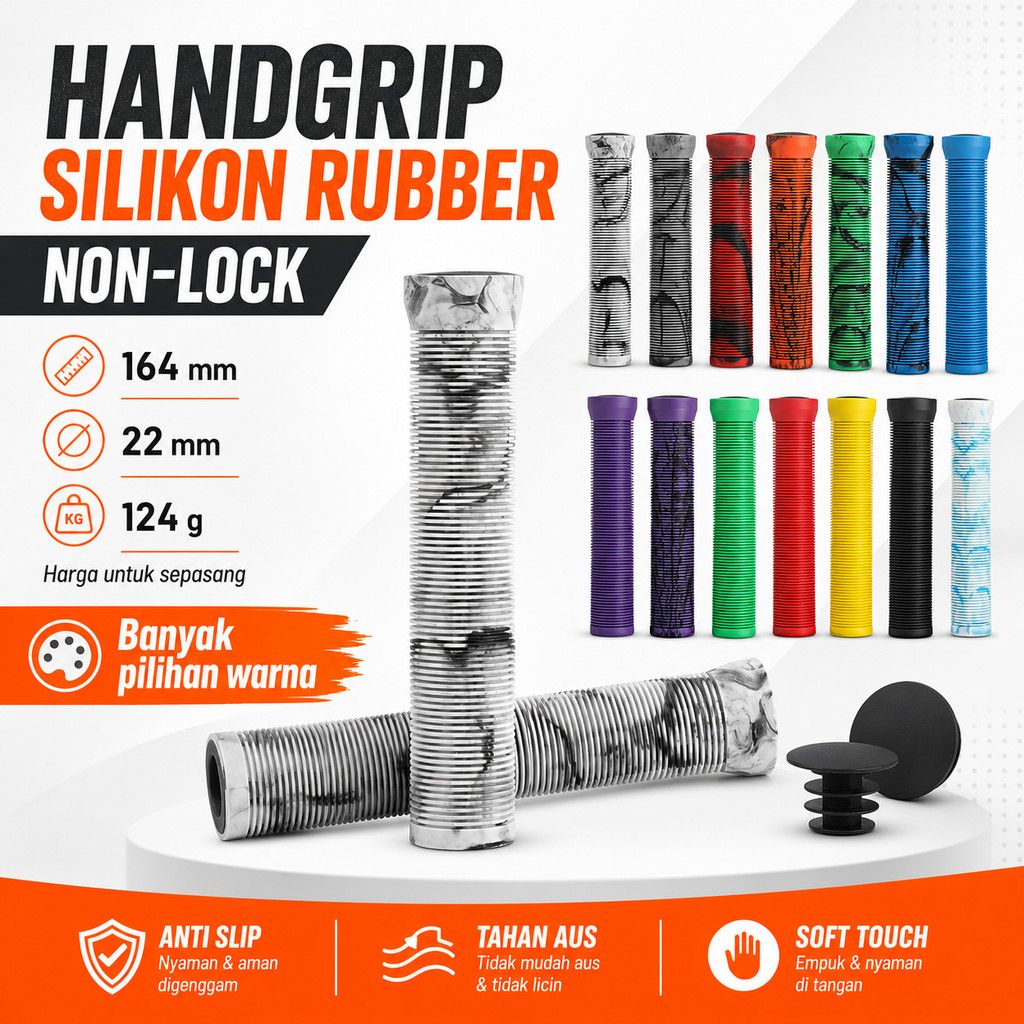 Handgrip Hand Grip Hansfat Original Sepeda Silikon Rubber MTB Seli BMX Skuter