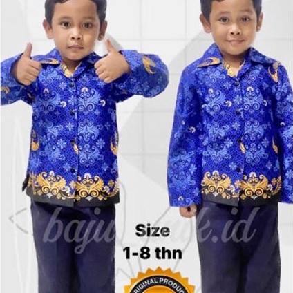 READY STOCK Seragam Batik Korpri Baju Profesi Guru Laki-Laki Bahan Premium/Kostum ASN Anak/Kostum