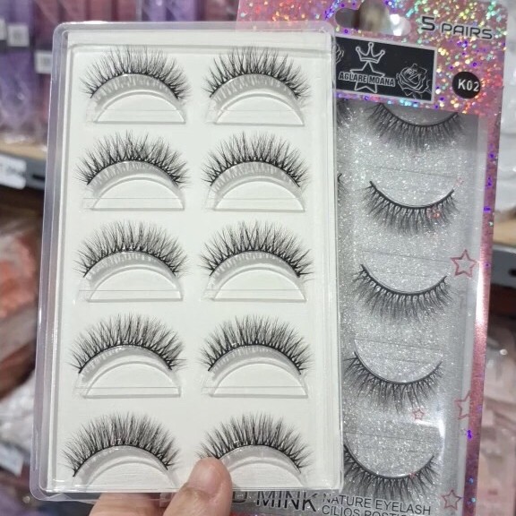 5 PASANG Bulumata Palsu 6D K-02Mink eyelashes