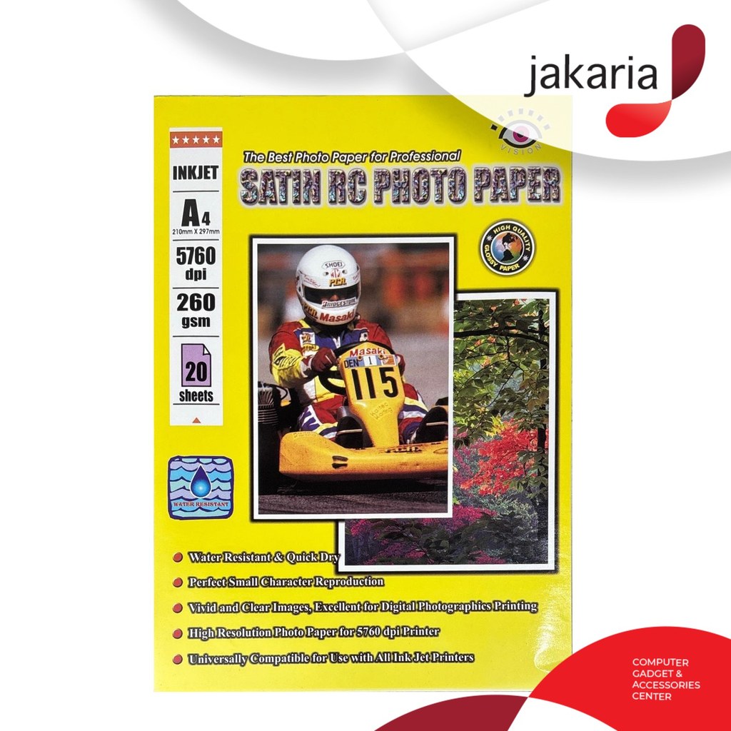 VISION Kertas Foto Doff Kulit Jeruk Satin A4 260gsm Premium Satin Photo Paper 260 gsm A4