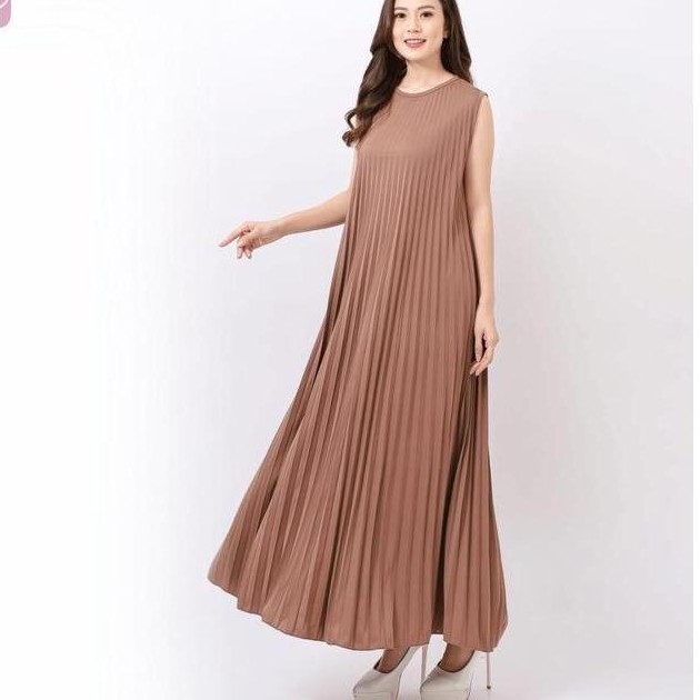 Saveramanggala - DS03 | inner dress plisket mayung / inner dress tanpa lengan / inner dress panjang 