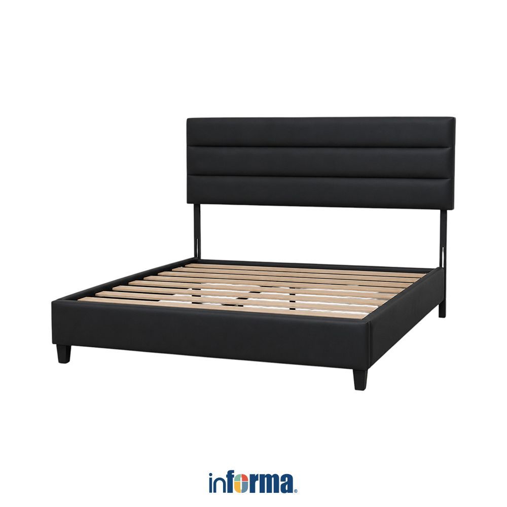 Informa Set Leon Headboard & Linford Dipan - Hitam Rangka Ranjang Bed Frame Tempat Tidur Frame Kasur