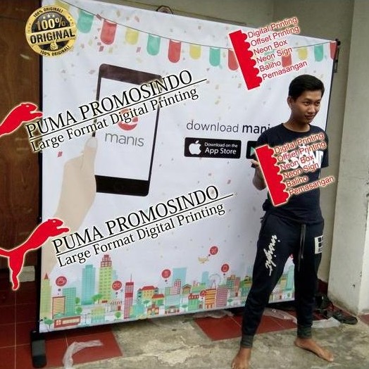 BACKWALL /JUMBO BANNER STAND UK 3X3/BACKDROP/TRIPOD BANNER 3x3 - 2.7meter x 3 me TERLARIS