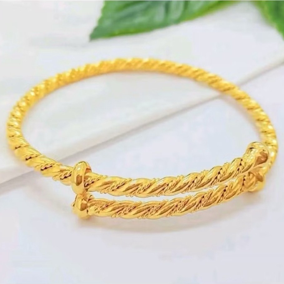 GELANG TANGAN TITANIUM BANGEK UKIR TINJU GOLD