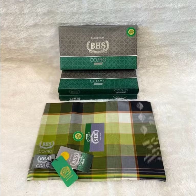 SARUNG BHS COSMO SILVER MOTIF KOTAK-KOTAK DAN POLOS SARUNG BHS TERMURAH