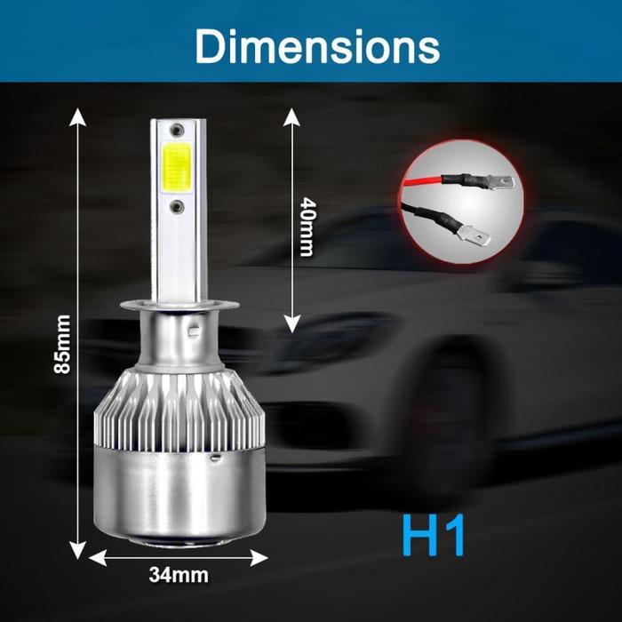 LAMPU LED C6 H4 C6 H11 H8 C6 HB4 9006 C6 H7 6000K 36W 12-24 VOLT 3600L - H1