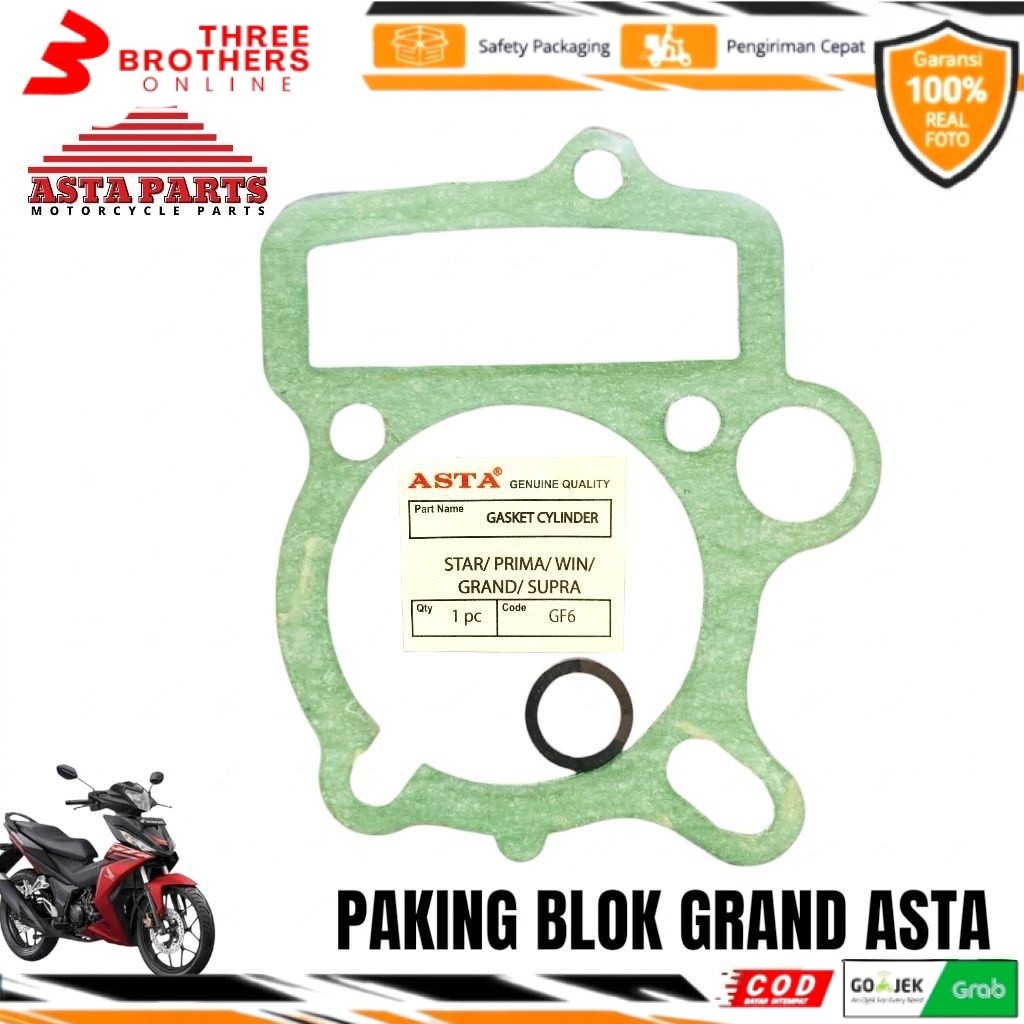 Paking perpak blok silinder bawah star prima grand win supra Asta