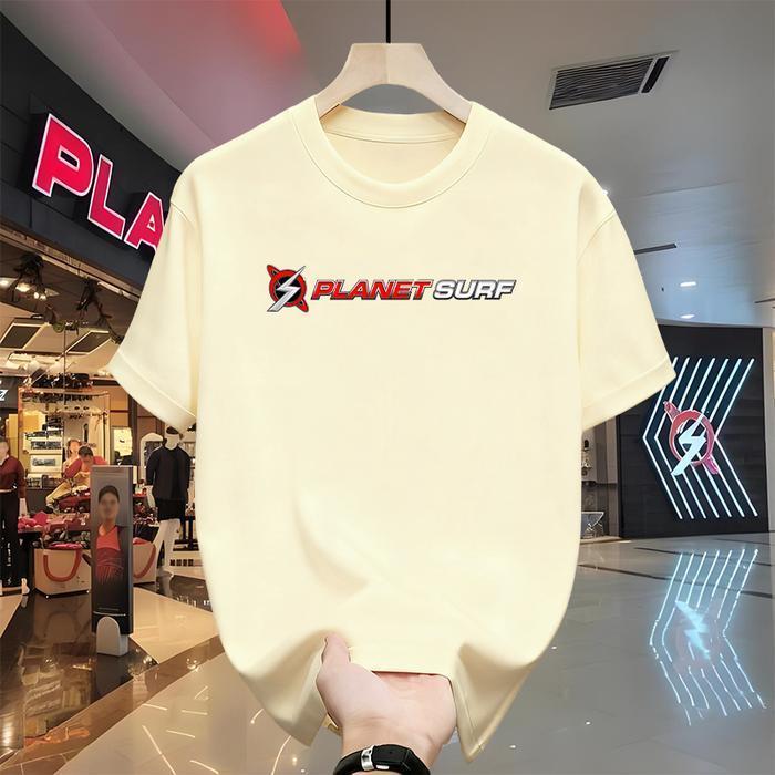 Kaos Planet Surf Oblong Pria – Cotton T-Shirt Lengan Pendek Surf Logo – Baju Cowok Casual Adem distr