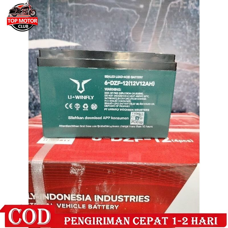 Aki U-winfly 12v12ah 1pcs Untuk Sepeda Listrik Aki / Baterai Sepeda Listrik U-winfly 48V 12Ah / 12V 