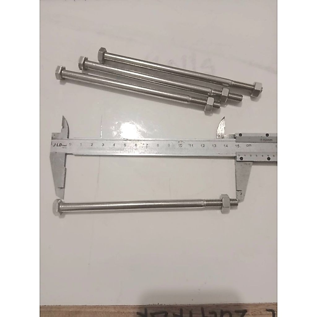 Baut mur stainless m6x150 baut kunci 10 panjang 15 cm half drat Sus 304