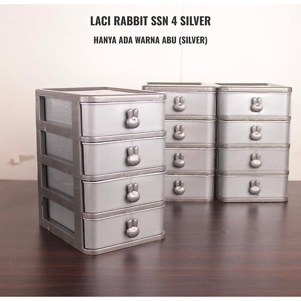 *(Bubblewrap) Rak Kontainer Laci Mini Rabbit 3 Dan 4 Susun Serbaguna