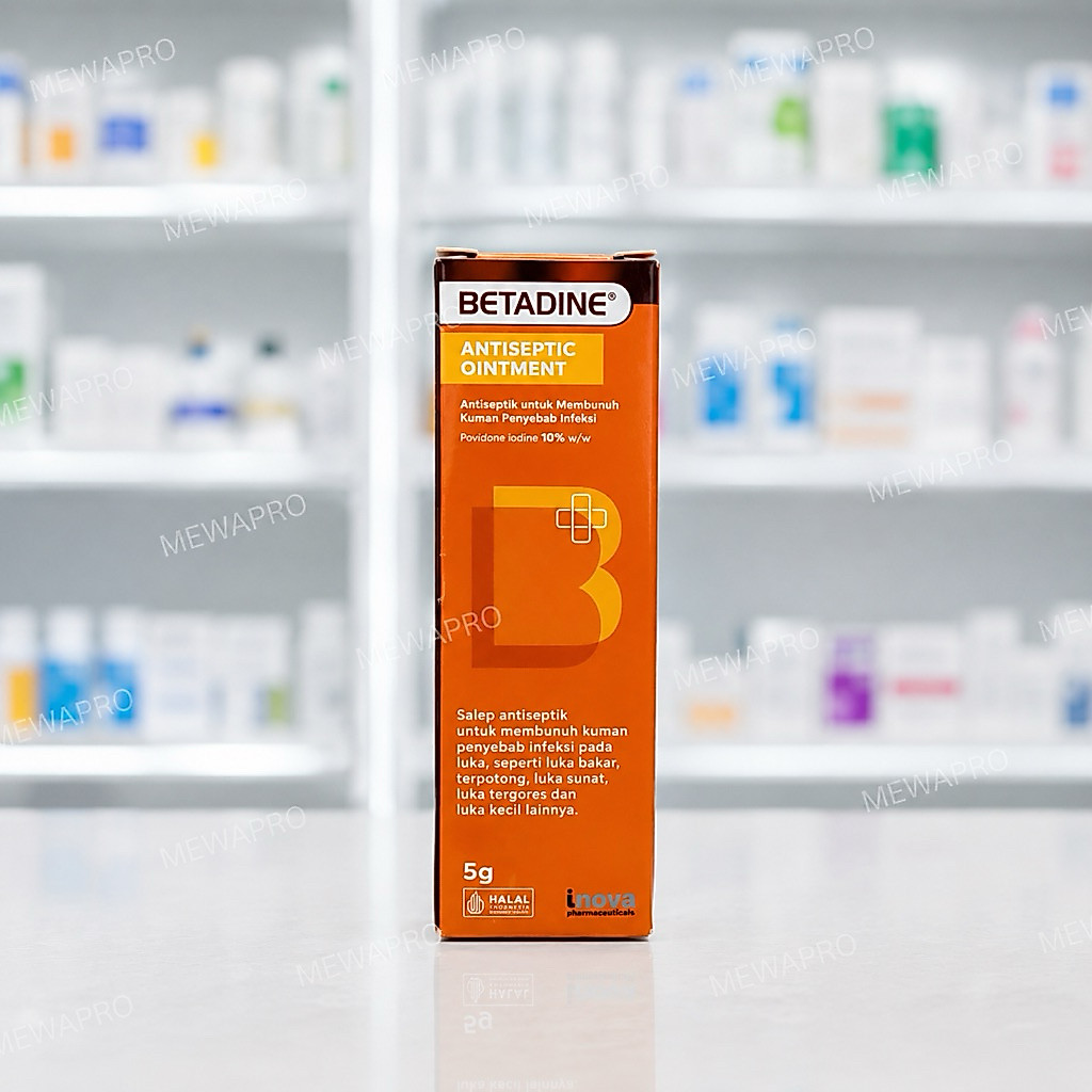 BETADINE Antiseptic Ointment 5g Salep Luka Antiseptik Povidone Iodine Obat Luka Lecet Gores Sayat