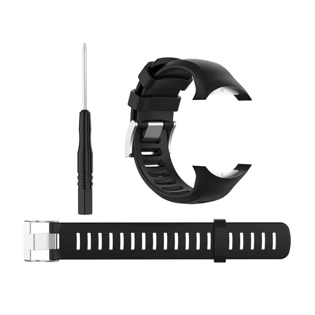 Silicone Smart Wat Replacement Band with Adtional 172mm Strap for Suunto D6 ve/ D6i Novo/Zulu - Blac