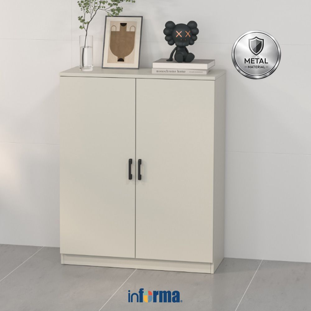 Informa Lucia Kabinet 2 Pintu Geser - Putih Lemari Kabinet Serbaguna Cabinet Penyimpanan Indoor Furn