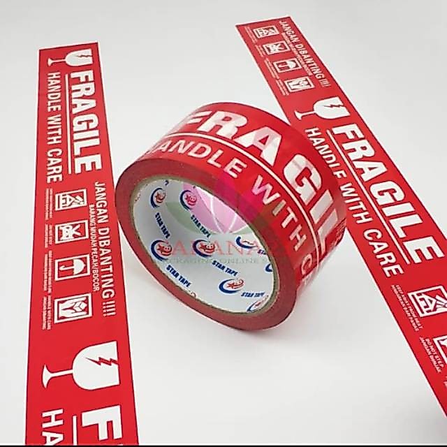 lakban fragile / lakban murah / fragile merah / lakban fragile merah / lakban