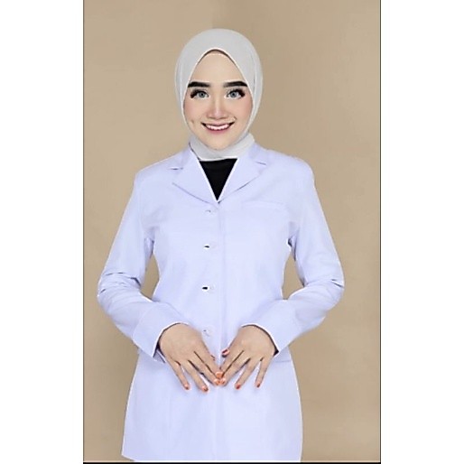 BLAZER ELPONTE / ATASAN PUTIH ASN  KANTONG BAWAH.. SERAGAM DINAS ASN DANNGUTU BAHAN KATUN FURING