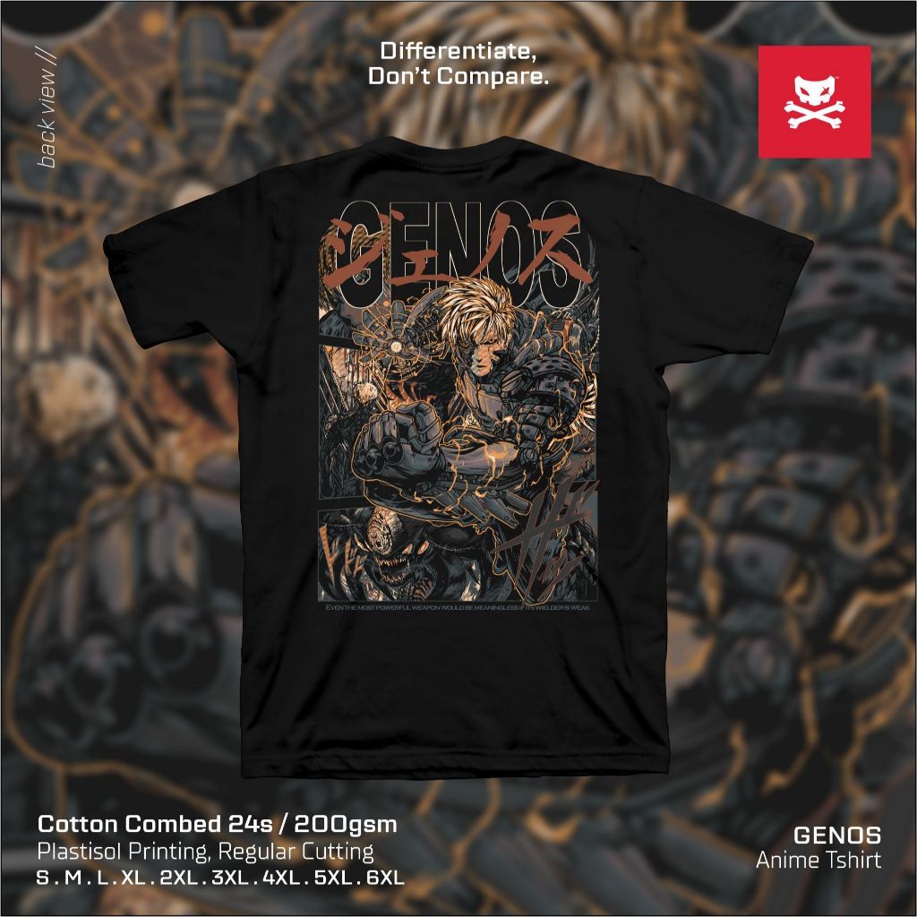 Orifake - T-SHIRT ANIME GENOS 200gsm Pria dan Wanita