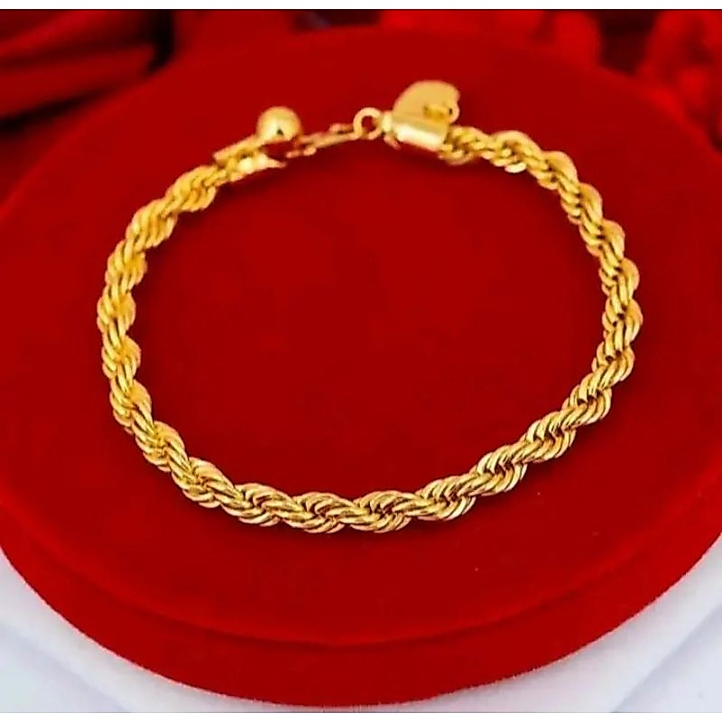 PERHIASAN GELANG TANGAN BERLAPIS EMAS MUDA 18 K