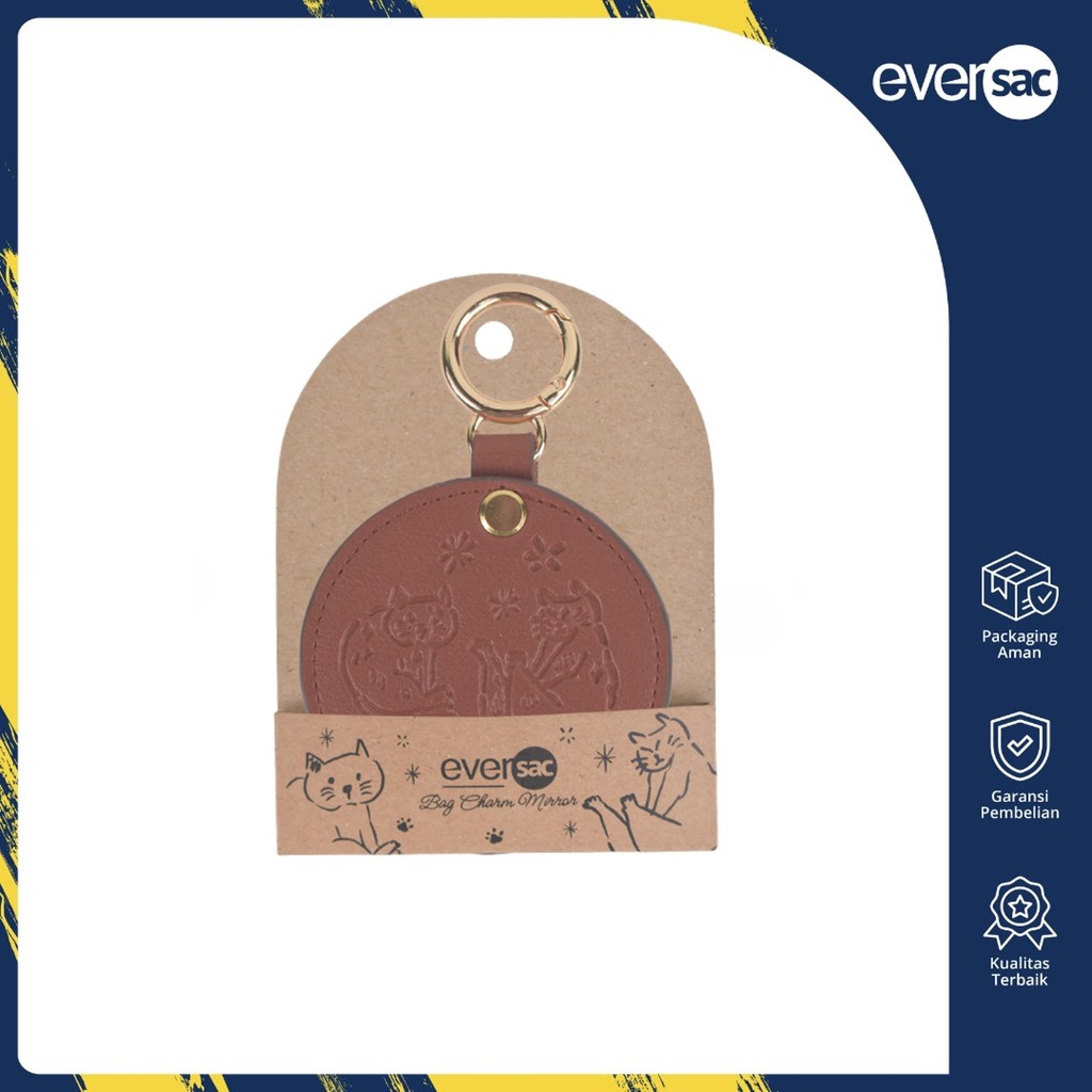Eversac Bag Charm Mirror Ladies Brown