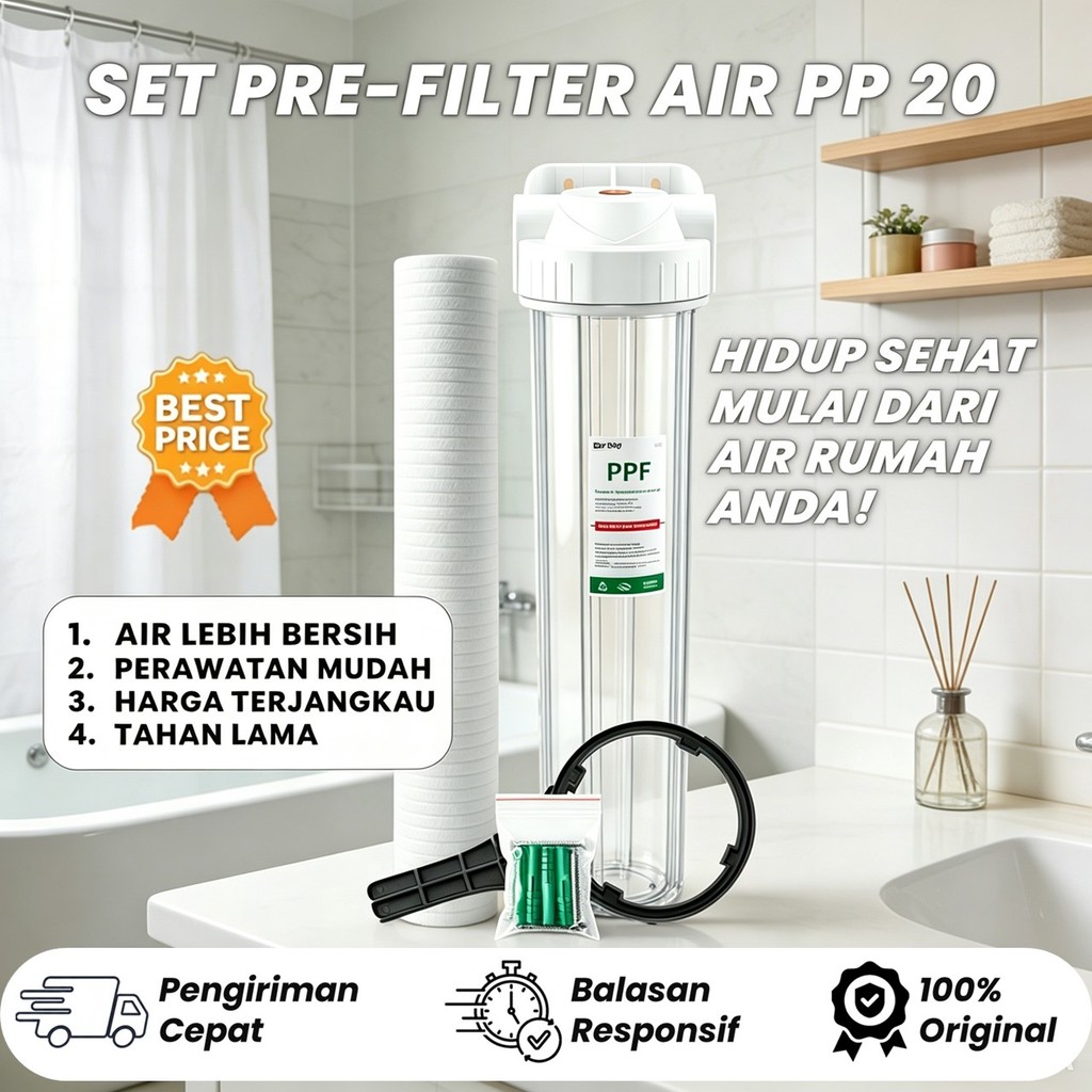 Housing Filter Air 20" / Water Filter Housing 20" -  Clear, 1/2 inch