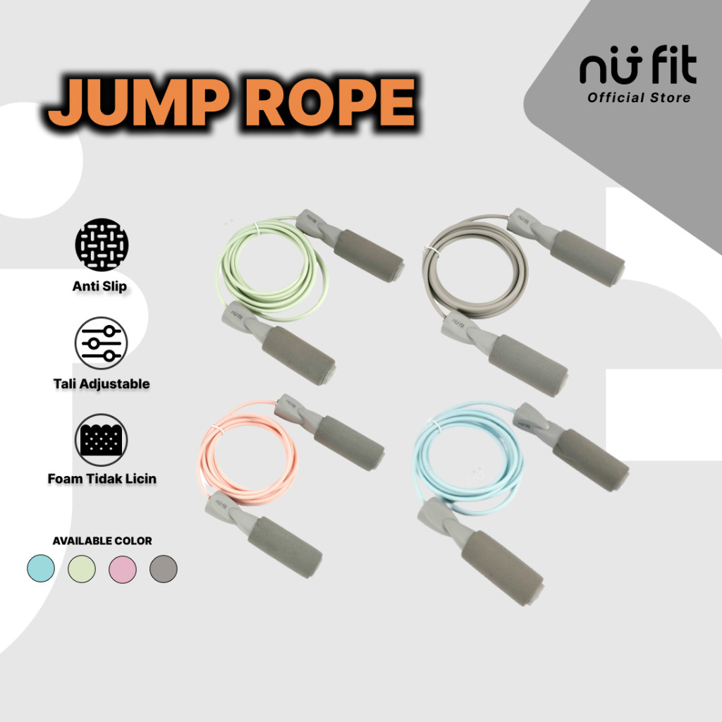 NU - FIT  - Tali Skipping - Skipping Premium - Skipping jump - Lompat Tali  - Foam Jump Rope - Skipp