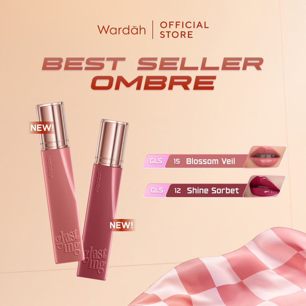 [TOP CREATOR'S PICK] WARDAH Ombre Glasting Liquid Lip + Matte Lip Cream -Lip-Stain-Lipgloss-Lipstik-