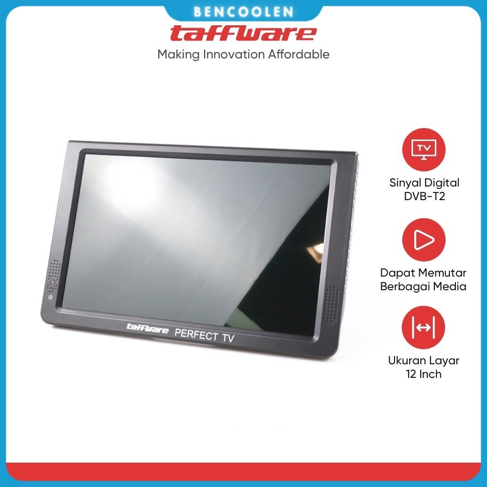 Taffware Portable TV Monitor 12 Inch DVB-T2 - D12 - Black