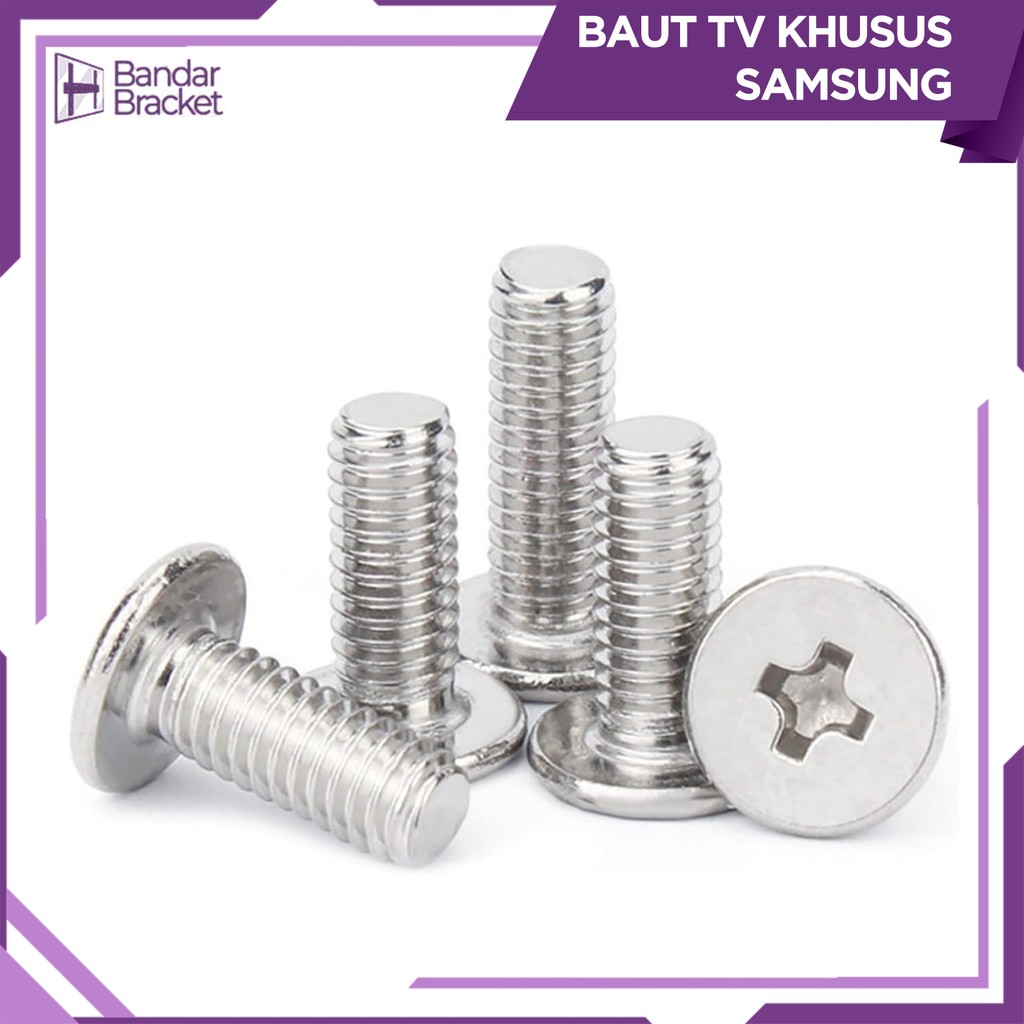 Baut Khusus Samsung Bracket TV LED LCD 55 50 49 43 42 40 32 24 21 17 14 Inch Ukuran M4 Dan M8 BNB1
