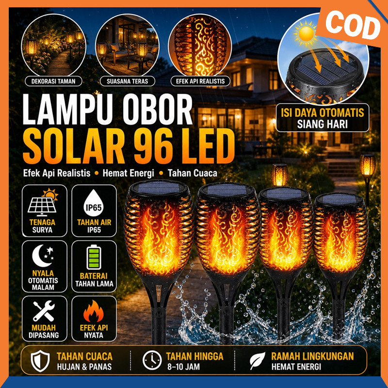 Lampu Taman Obor Solar Lampu LED Tenaga Surya Light Lampu Taman Solar Kecil Lampu Api Taman Tancap T