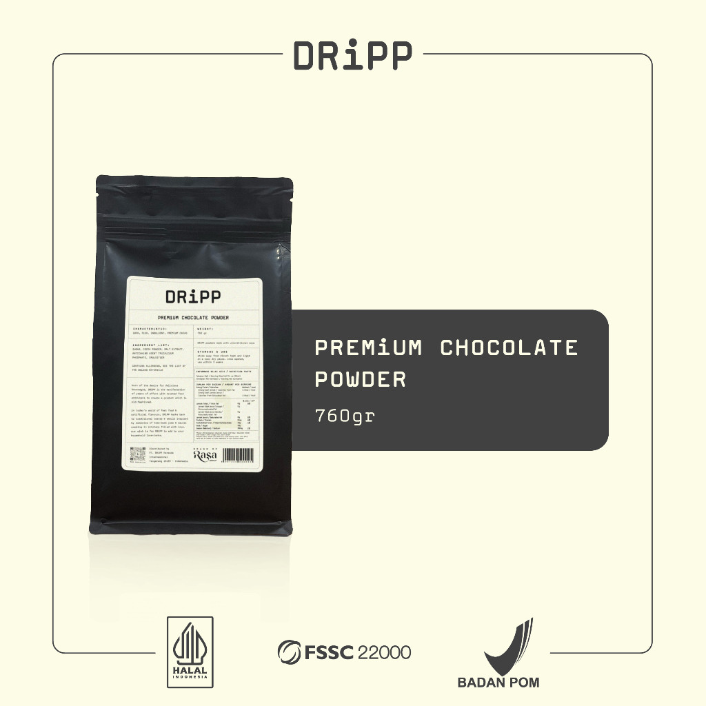 ela DRiPP Powder Premium Chocolate - Perasa Minuman Berbentuk Bubuk Coklat Untuk HORECA