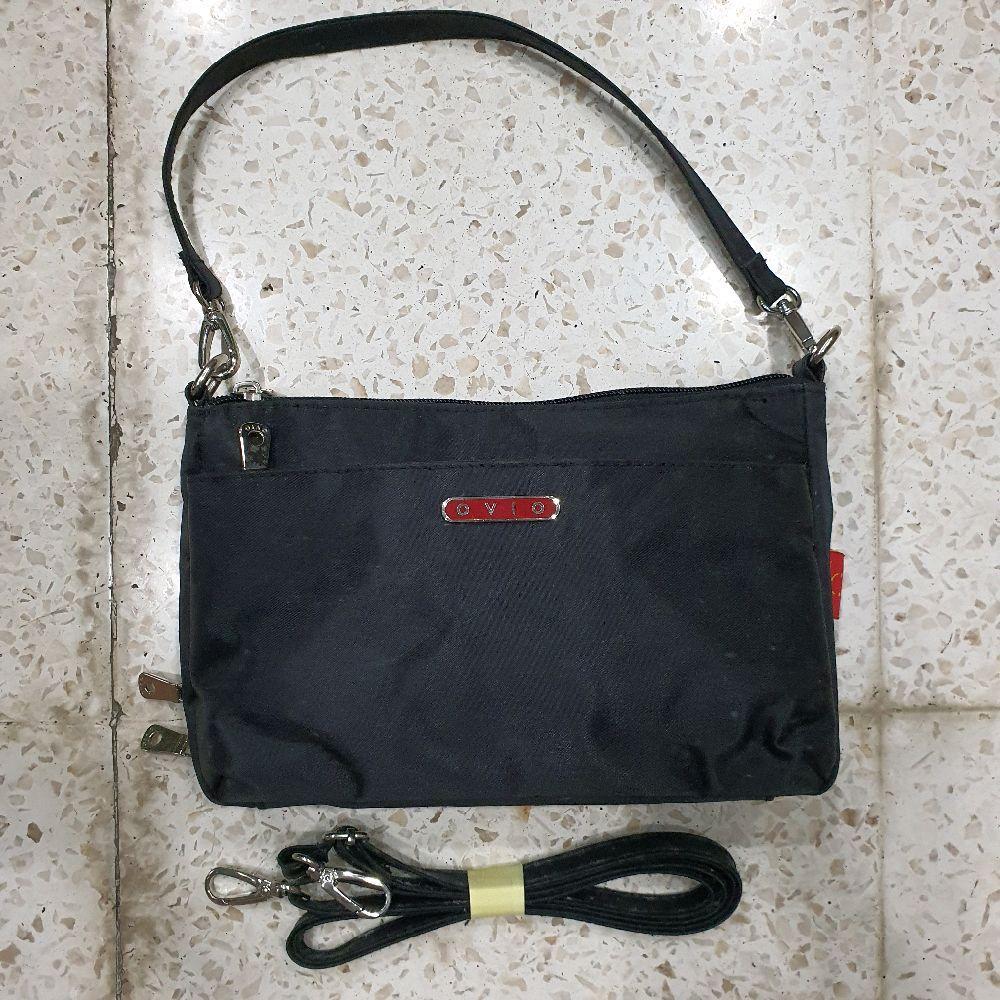 tas jinjing selempang bahu sling shoulder bag kecil wanita cewek ovio hitam seken preloved