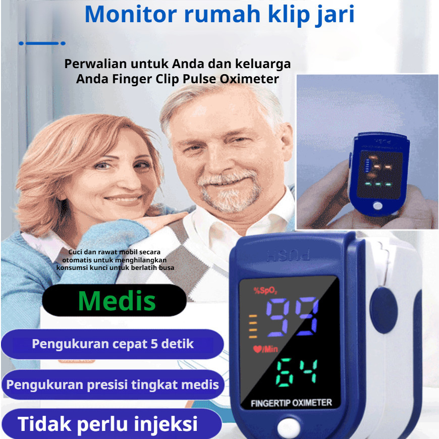 Meteran Glukosa Darah Oksimeter Denyut Jari Detak Jantung Klip Saturasi Oksigen Non-invasif Rumah Pe