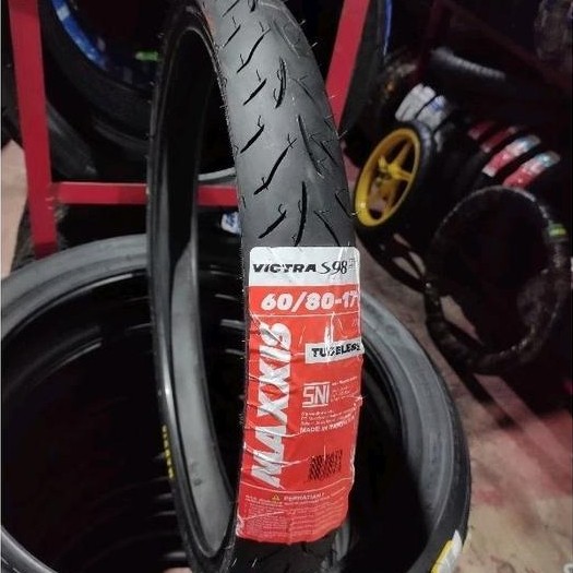 "New" BAN CACING MAXXIS VICTRA Ring 17 Tubeless 60/80-17 60/90-17 70/80-17 Gratis Pentil Motor Beat