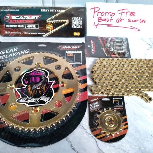 Paket Gear Set Scarlet Original Klx 150 / Dtracker 150 Gir set klx 150 Klx bf dtracker 150 scarlet
