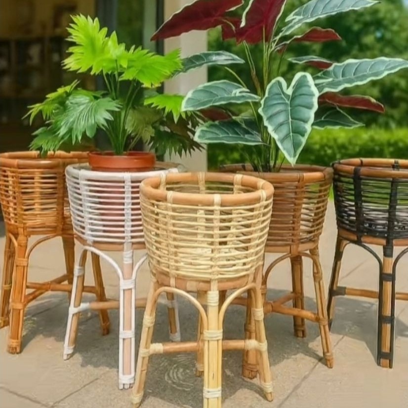STANDING POT ROTAN/VAS BUNGA ROTAN/POT BUNGA ROTAN AESTHETIC