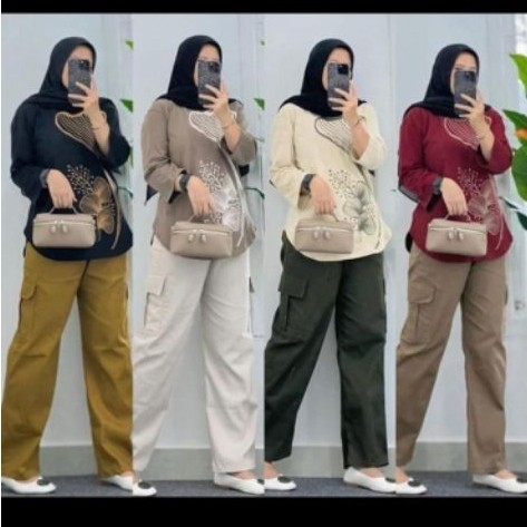 SETCEL WANITA COMBED CHINOS CARGO