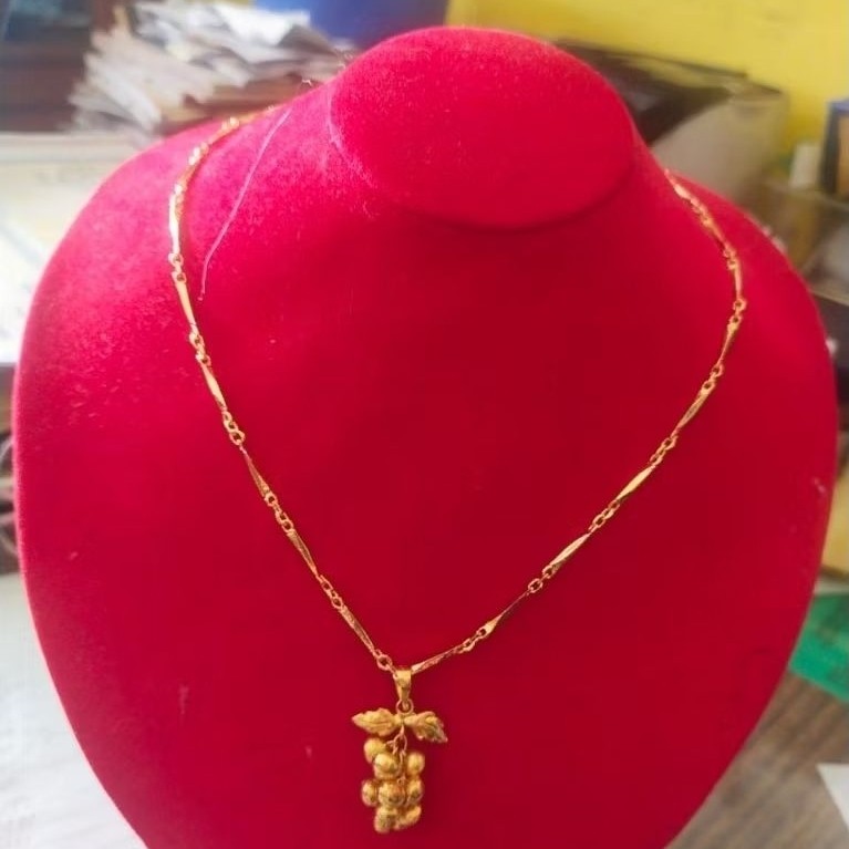 kalung padi simple - satu set - emas 24k (LM)- emas 99,99- investasi - 25 gr- yukk